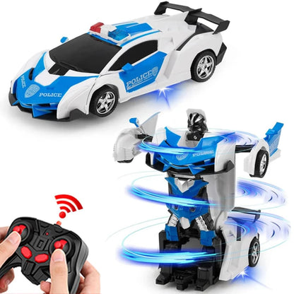 Electric RC Transforming Car Robot | 2-in-1 Remote Control Toy for Boys & Kids