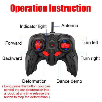 Electric RC Transforming Car Robot | 2-in-1 Remote Control Toy for Boys & Kids