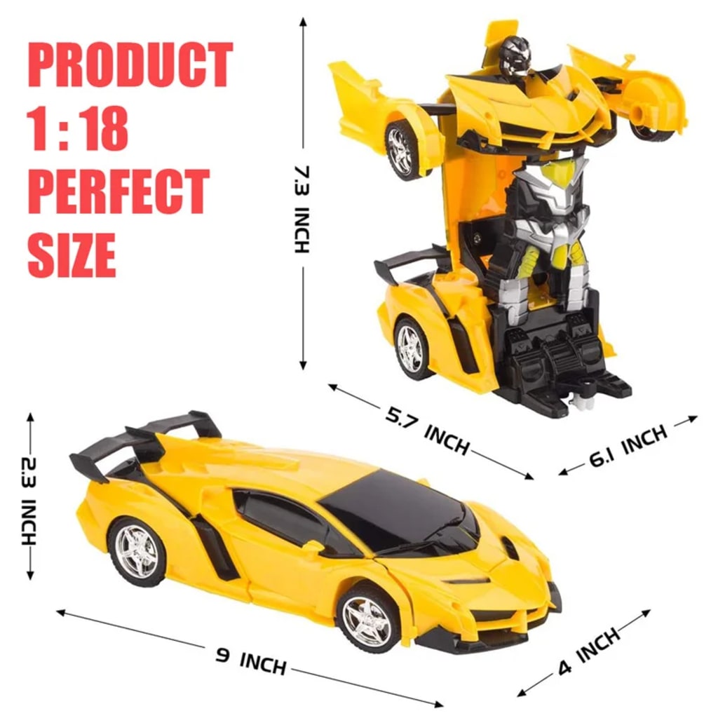 Electric RC Transforming Car Robot | 2-in-1 Remote Control Toy for Boys & Kids