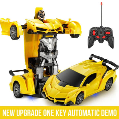 Electric RC Transforming Car Robot | 2-in-1 Remote Control Toy for Boys & Kids
